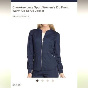 Cherokee Navy Blue Women's Zip Front Jacket